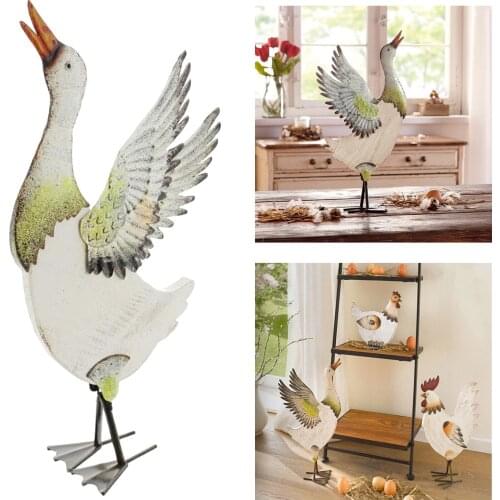 Funny Colorful Duck Garden Statue Figurines Bas Relief for Housewarming Gift