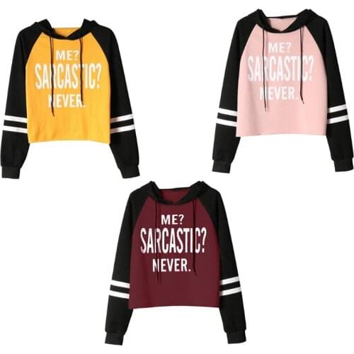Women Autumn Long Sleeve Striped Drawstring Hoodies Funny Sarcastic Letters Print Crop Top Color Block Casual Loose Pullover Swe