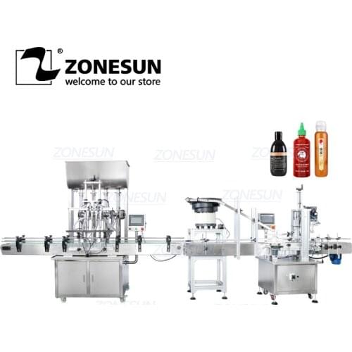 ZONESUN ZS-FAL180A7 Automatic Paste Cream Liquid Bottle Jar Filling Capping Machine With Vibratory Cap Feeder