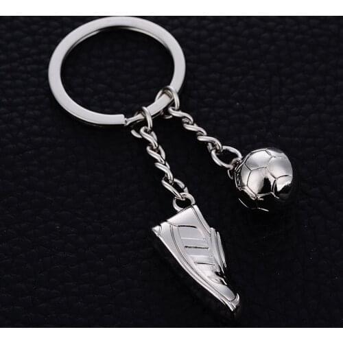 10PCS 3D Brands Soccer Shoes Styling Key Chain Ring Holder Alloy Keyring Charm Metal Car Sports Keyfobs Jewelry Ad Gift J028