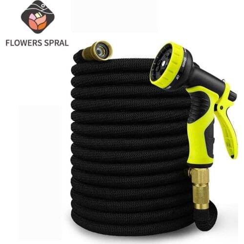 16Ft-100Ft Garden Watering Hose Expandable Flexible Garden Hose 3/4 Brass Connector High Pressure Car Wash Hose Spray Gun Suit