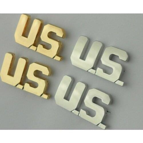TWO PAIRS US Army Officer U.S. Screwback Collar Badge Pin Insignia armyshop2008