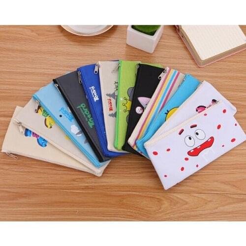 20pcs capacity kawaii pencil case cute totoro canvas pencil pouch school purse for students pen bag korean stationary pen case