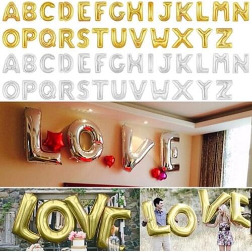 2021 16/40 Inch Foil Balloons Letter Number Wedding Birthday Party Festivals Confession Anniversary Celebration Home Decor