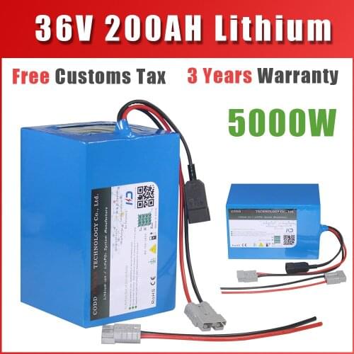 Free customs taxes High quality DIY 36 volt li-ion battery pack with charger and BMS for 36v 100ah e-bike lithium battery pack