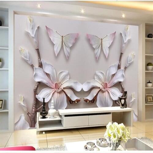 3d stereoscopic wallpaper Flower wallpapers background wall relief decorative painting 3D background wall