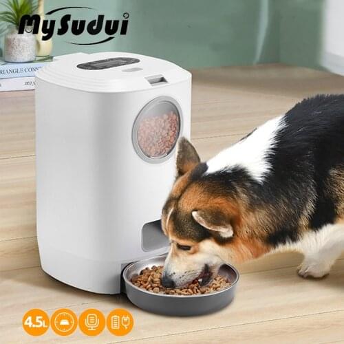 4.5L Smart Pet Cat Dog Bowl Food Automatic Dispenser Feeder For Dogs With Timer Auto Electronic Feeder 4 Meal Voice Recorder