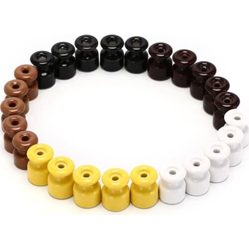 5pcs 5 Colors Electric Porcelain Ceramic Insulator Ceramic Insulators Porcelain Insulator for Wall Wiring High Frequency