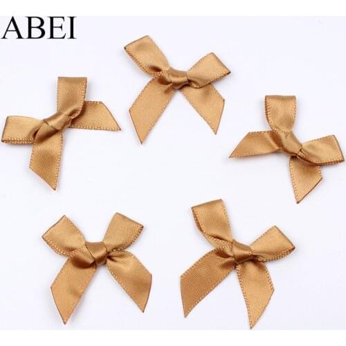 50pcs/lot Quality Satin Ribbon Bows for Wedding Candy Box Gift Package DIY Bow Ties Handmade Sewing Garments Accessories Supplie