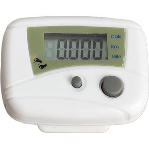 Fitness Accessories LCD Run Step Pedometer Walking Distance Calorie Counter Passometer White For Walk Ourdoor