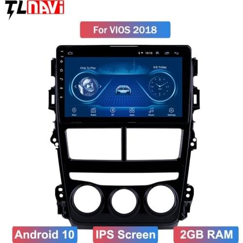 Android 10 Car DVD Player GPS Navigation Multimedia For 1Toyota Vios Yaris Radio 2018 car stereo bluetooth