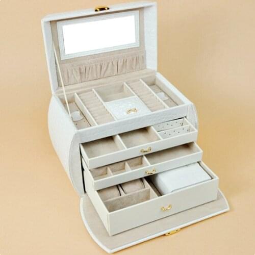 Free Shipping 1PC Ring&necklaces& pendants Gift Jewelry Boxes Cases Display ,Leather gift box28.5x16x19cm white color 201348