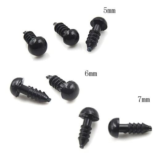 100Pcs/Set 5-7mm Plastic Beads Safety Eye For Teddy Bear Doll For Diy Jewelry Accessories Findings Handmade Craft Making