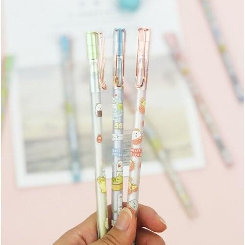 48 pcs/lot Kawaii Sumikko Gurashi Gel Pen Cute 0.5mm black Ink Signature Pens Promotional Gift Office School Supplies