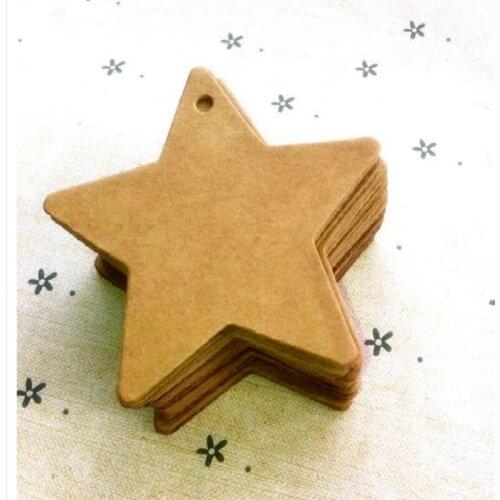 6*6cm Star Shape Handmade Baking Blank Price Tag Cardboard Label Clothing Garment Tags Words Blank Paper Id Card 500 Pcs/lot