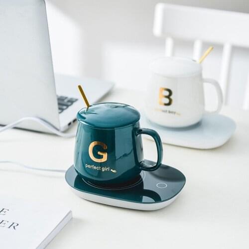 Ceramic constant temperature cup 55 degree heating coaster thermal insulation warm cup ceramic coffee cup constant temperature c
