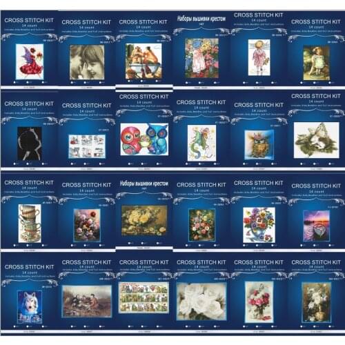 Top Quality 14CT Counted Unprinted Cross Stitch Kits Set Needlework Embroidery Decor Angel styles 25different 8