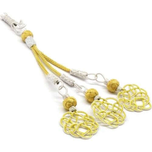 Tesbihane Yellow-White Color 1000 Sterling Silver pcs set Kazaz Tassel