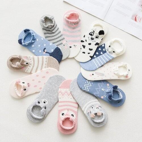 Cute Autumn Winter Women Sock Lovely Animal Women Panda Bear Pig Giraffe Cartoon Socks New Arrival Cotton Warm Socks