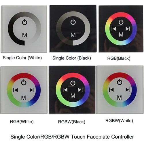 DC12-24V 8A 12A 16A DIY Home Lighting TM06 Monochrome TM08 RGB TM09 RGBW LED Light Bar Touch 86 Panel Controller