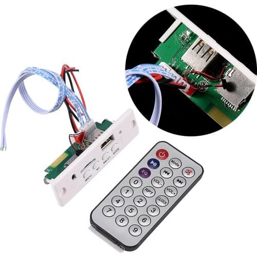 BT 3.0 MP3 Decoder Board 5V Decoder Boards With Panel And Remote Control Support Call U Disk TF Card FM White