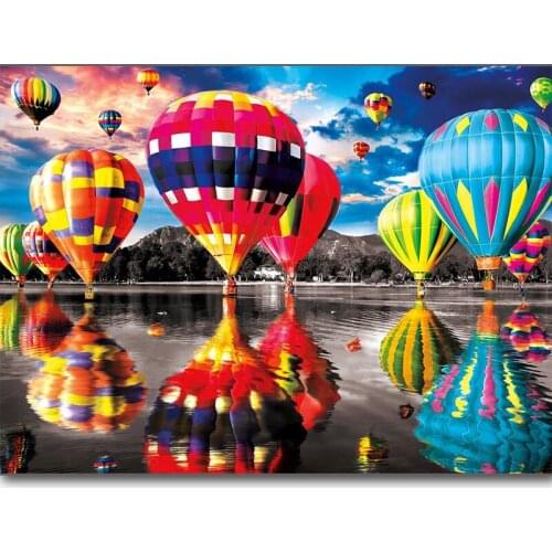 Full square / round diamond 5D DIY diamond painting "color hot air balloon" 3D diamond embroidery cross stitch mosaic Christmas