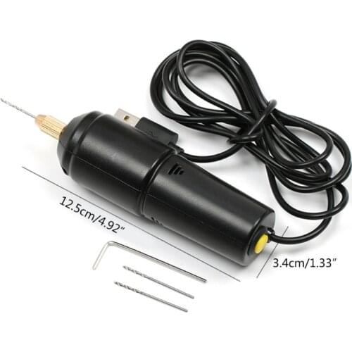Handheld Mini Electric Drill for Pearl Epoxy Resin Jewelry Making DIY Wood Crafts Tools with 5V USB Data Cable
