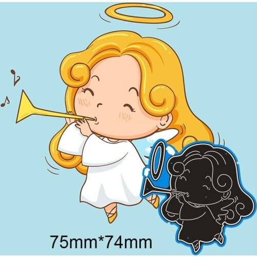 75*74mm MUSIC ANGEL GIRL Metal Cutting Dies and Stamps Stencil for DIY Scrapbooking Photo Album Embossing Paper Card