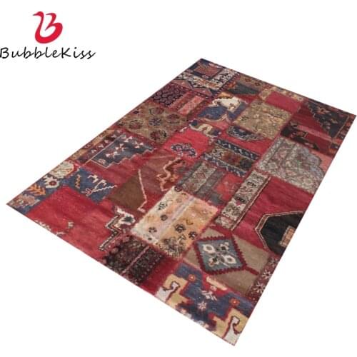 Bubble Kiss Retro Carpets For Living Room Fashion Lattice Pattern Rug Southeast Asian Style Home Red Area Rugs Customize Carpet