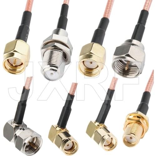 JXRF SMA Male Plug female Straight To F Female Jack bulkhead Male pigtail Cable assemblies