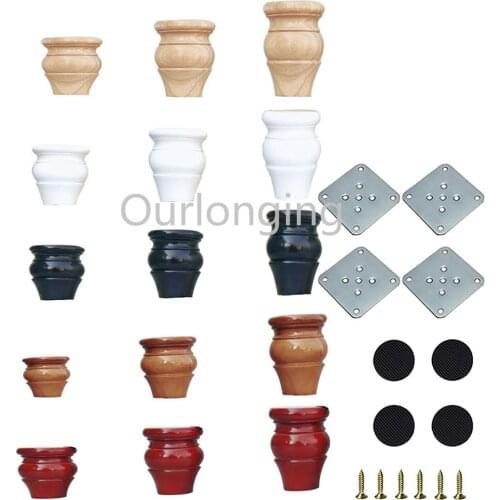 Furniture Legs Replacement Solid Wood European Style Table Feet For Couch Cabinet Sofa Coffe Tea Table TV Stands 80/100/120mm