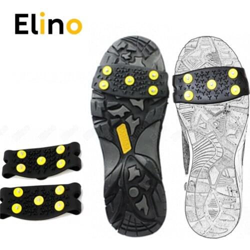 5-Stud Snowshoes Ice Claws Climbing Anti-Slip Spikes Grips Crampons Cleats Shoes Cover for Women Men Winter Boots Ice Gripper
