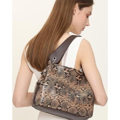 Large Corduroy Handbag for Women 2021 Designer Light Weight Patchwork Shoulder Bag Snake Patern Sac a Main Black and Gray Color