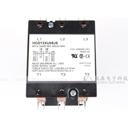 208V-240V 90A HCDY3XU09JS Hartland Controls three-phase AC contactor