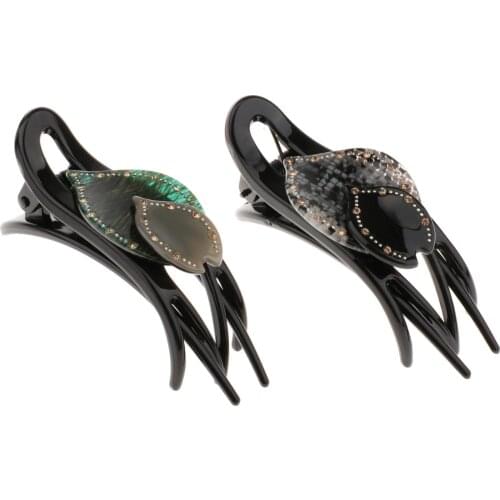 Womens Rhinestone Curved Hair Clip Non Slip Strong Grip Elegant Jewelry Crystal Teeth Hairpin for Hair Styling Beauty Tools