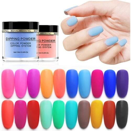 1 Box Frosted Colorful Dipping Powder Acrylic Nail Art Pigment Glitters Decorations Dipping System Natural Dry Manicure