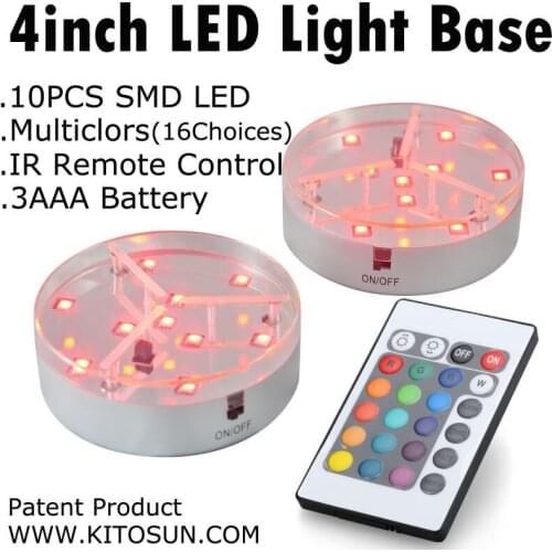 1pc Party Decorations 3AA Battery Operated Led Light Base Remote Controlled LED Lights for Vase Centerpieces