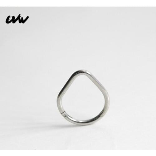 UVW507 1pc Trendy 316L Steel Water Drop Segment Tragus Fake Septum Nose Rings Stud Helix Piercing Body Jewelry Women Earrings
