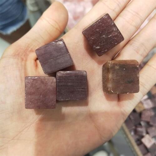 100g Natural Strawberry Crystal Cube Healing Gemstones For Home Decoration
