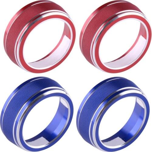 Aluminum Alloy 2Pcs Car Console Air Condition Switch Button Cover Trim Fit for Toyota RAV4 2019 2020 Red/Blue
