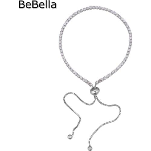 BeBella Thin Tennis Bracelet 0.15cm Width With Cubic Zirconia Pave Setting For Women Christmas Gift New Arrival