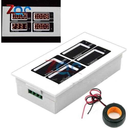 AC 110V 220V 4 LCD Digital 100A power Voltage Current Meter Volt amp Monitor Voltmeter Ammeter Wattmeter Detector KWh 80-260V
