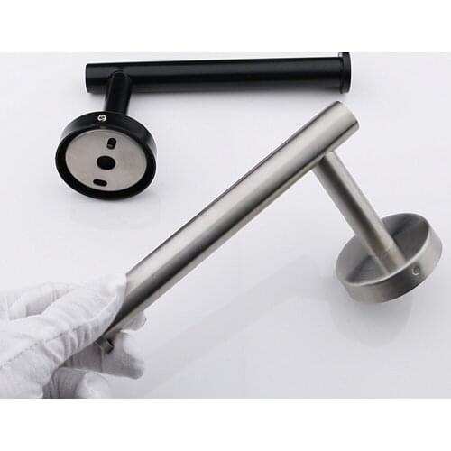 Toilet Paper Holder Tissue Rack Wall Mounted Bathroom Kitchen Roll Holder Paper Tissue Rack Hook Modern Black Hanger