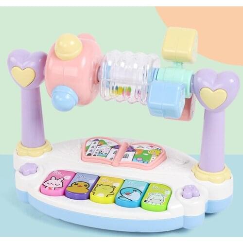 Kids Baby Electronic Keyboard Toy Music Rotating Rattle Knock Mole Game Educational Toys For Kids