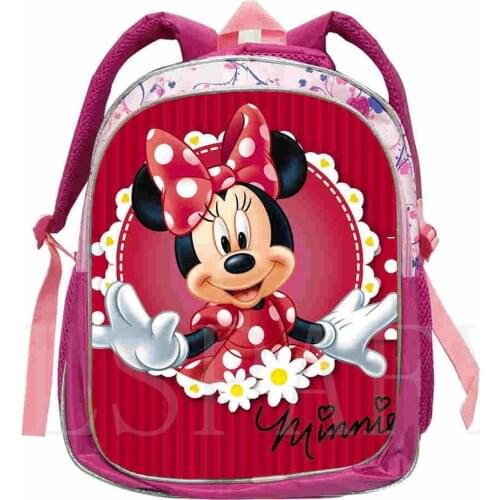 Disney Minnie Mickey Cute Print Children Kindergarten Pink Backpack Cartoon Bookbag Kids Schoolbag Start School Gift