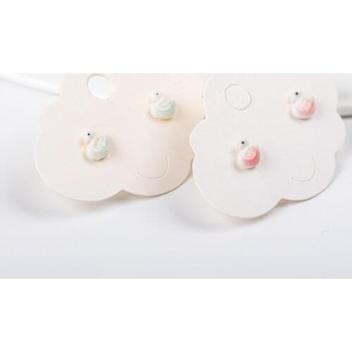 DIY Small Ceramic Stud earrings Flower Geometric Animal Stud Earrings earring for woman jewelry accessories wholesale #KZ509