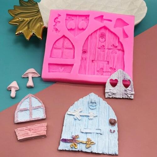 DIY Castle House Door Window l Silicone Fondant Soap 3D Cake Mold Cupcake Chocolate Decoration Baking Tool Moulds