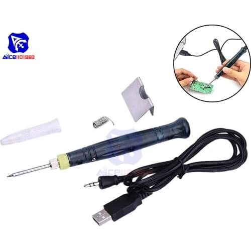 Diymore Portable USB Soldering Iron Pen 5V 8W Touch Switch Electric Soldering Station Welding Equipment Tools for Various Repair