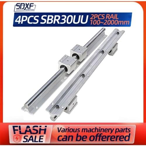 Factory direct sale, 2 pcs SBR30-100mm-2000mm, with 4 pcs SBR30UU，Please leave a message if you need to specify the length