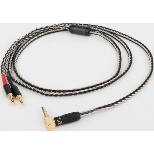 Hifi Headphone cable 3.5mm Right angled Male to Dual 2.5mm Male Compatible with Hifiman HE400S HE-400I HE-400i HE560 HE1000